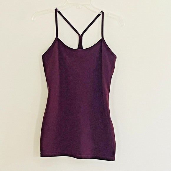 Lululemon Power Y Tank Top Bordeaux Drama Racerback Strappy Workout Yoga Size 8 - Picture 9 of 11